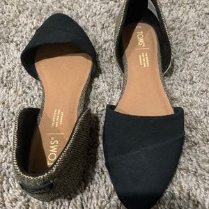 Toms Jutti D’orsay black and gold